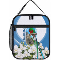 Guatemala Lunch Bag Quetzal Mayan Ruins Orchid Flag