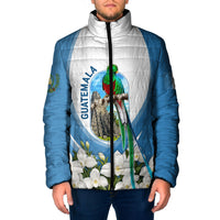 Guatemala Padded Jacket Quetzal Mayan Ruins Orchid Flag