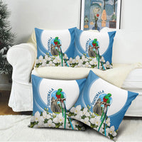 Guatemala Pillow Cover Quetzal Mayan Ruins Orchid Flag
