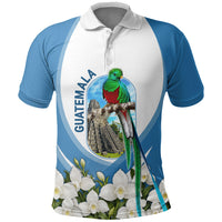 Guatemala Polo Shirt Quetzal Mayan Ruins Orchid Flag