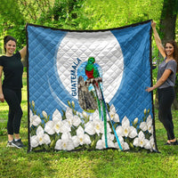 Guatemala Quilt Quetzal Mayan Ruins Orchid Flag
