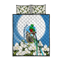 Guatemala Quilt Bed Set Quetzal Mayan Ruins Orchid Flag