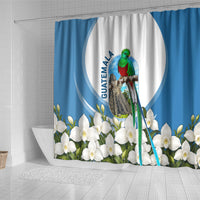 Guatemala Shower Curtain Quetzal Mayan Ruins Orchid Flag