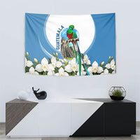 Guatemala Tapestry Quetzal Mayan Ruins Orchid Flag