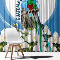 Guatemala Window Curtain Quetzal Mayan Ruins Orchid Flag