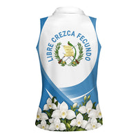 Guatemala Women Sleeveless Polo Shirt Quetzal Mayan Ruins Orchid Flag