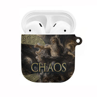 Greek God Of Chaos AirPods Case Cosmic Nebula Classical Art Greek Key Pattern
