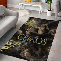 Greek God Of Chaos Area Rug Cosmic Nebula Classical Art Greek Key Pattern