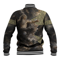 Greek God Of Chaos Baseball Jacket Cosmic Nebula Classical Art Greek Key Pattern