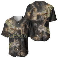 Greek God Of Chaos Baseball Jersey Cosmic Nebula Classical Art Greek Key Pattern
