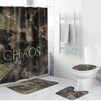 Greek God Of Chaos Bathroom Set Cosmic Nebula Classical Art Greek Key Pattern