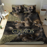 Greek God Of Chaos Bedding Set Cosmic Nebula Classical Art Greek Key Pattern