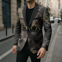 Greek God Of Chaos Blazer Cosmic Nebula Classical Art Greek Key Pattern