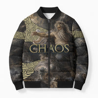 Greek God Of Chaos Bomber Puffer Jacket Cosmic Nebula Classical Art Greek Key Pattern