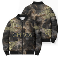 Greek God Of Chaos Bomber Puffer Jacket Cosmic Nebula Classical Art Greek Key Pattern