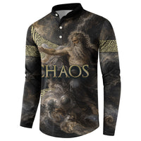 Greek God Of Chaos Button Sweatshirt Cosmic Nebula Classical Art Greek Key Pattern