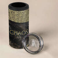 Greek God Of Chaos 4 in 1 Can Cooler Tumbler Cosmic Nebula Classical Art Greek Key Pattern