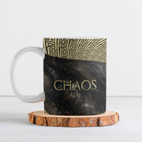 Greek God Of Chaos Ceramic Mug Cosmic Nebula Classical Art Greek Key Pattern