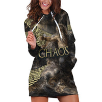 Greek God Of Chaos Hoodie Dress Cosmic Nebula Classical Art Greek Key Pattern