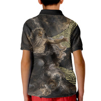 Greek God Of Chaos Kid Polo Shirt Cosmic Nebula Classical Art Greek Key Pattern