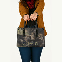 Greek God Of Chaos Leather Bag Cosmic Nebula Classical Art Greek Key Pattern