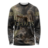 Greek God Of Chaos Long Sleeve Shirt Cosmic Nebula Classical Art Greek Key Pattern