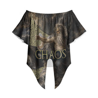 Greek God Of Chaos Off Shoulder Wrap Waist Top Cosmic Nebula Classical Art Greek Key Pattern