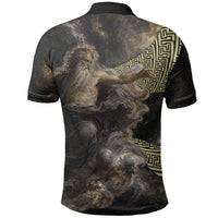 Greek God Of Chaos Polo Shirt Cosmic Nebula Classical Art Greek Key Pattern