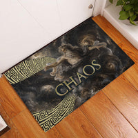 Greek God Of Chaos Rubber Doormat Cosmic Nebula Classical Art Greek Key Pattern
