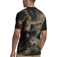 Greek God Of Chaos Rugby Jersey Cosmic Nebula Classical Art Greek Key Pattern