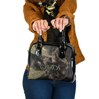 Greek God Of Chaos Shoulder Handbag Cosmic Nebula Classical Art Greek Key Pattern