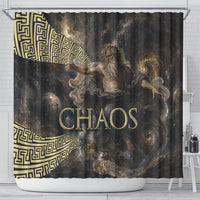 Greek God Of Chaos Shower Curtain Cosmic Nebula Classical Art Greek Key Pattern