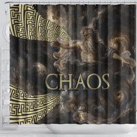 Greek God Of Chaos Shower Curtain Cosmic Nebula Classical Art Greek Key Pattern