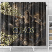 Greek God Of Chaos Shower Curtain Cosmic Nebula Classical Art Greek Key Pattern