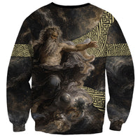 Greek God Of Chaos Sweatshirt Cosmic Nebula Classical Art Greek Key Pattern