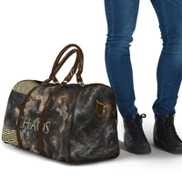 Greek God Of Chaos Travel Bag Cosmic Nebula Classical Art Greek Key Pattern