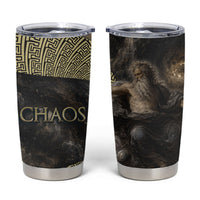 Greek God Of Chaos Tumbler Cup Cosmic Nebula Classical Art Greek Key Pattern