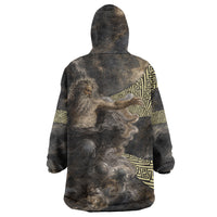 Greek God Of Chaos Wearable Blanket Hoodie Cosmic Nebula Classical Art Greek Key Pattern