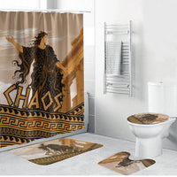 Greek Mythology Chaos Bathroom Set Ancient Temple Ruins Classical Art Greek Key Pattern