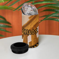 Greek Mythology Chaos 4 in 1 Can Cooler Tumbler Ancient Temple Ruins Classical Art Greek Key Pattern