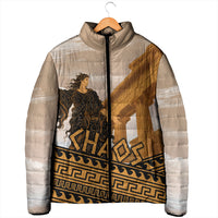 Greek Mythology Chaos Padded Jacket Ancient Temple Ruins Classical Art Greek Key Pattern