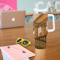 Greek Mythology Chaos Tumbler With Handle Ancient Temple Ruins Classical Art Greek Key Pattern