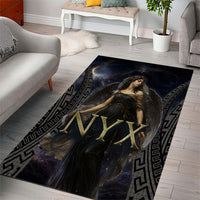 Greek Mythology Nyx Area Rug Celestial Starry Night Classical Art Greek Key