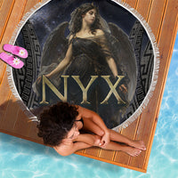 Greek Mythology Nyx Beach Blanket Celestial Starry Night Classical Art Greek Key