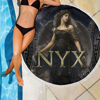 Greek Mythology Nyx Beach Blanket Celestial Starry Night Classical Art Greek Key