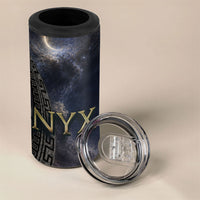 Greek Mythology Nyx 4 in 1 Can Cooler Tumbler Celestial Starry Night Classical Art Greek Key