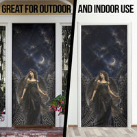 Greek Mythology Nyx Door Cover Celestial Starry Night Classical Art Greek Key