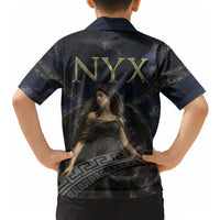 Greek Mythology Nyx Hawaiian Shirt Celestial Starry Night Classical Art Greek Key