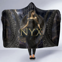 Greek Mythology Nyx Hooded Blanket Celestial Starry Night Classical Art Greek Key