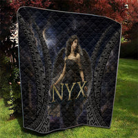 Greek Mythology Nyx Quilt Celestial Starry Night Classical Art Greek Key